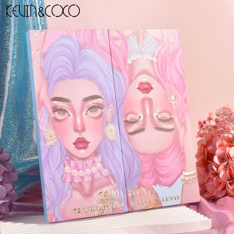 เชี่ยวชาญใน KEVIN & COCO 72 Color Eyeshadow Palette พับได้ Pearlescent Matte Earth Color สไตล์ติดทนน