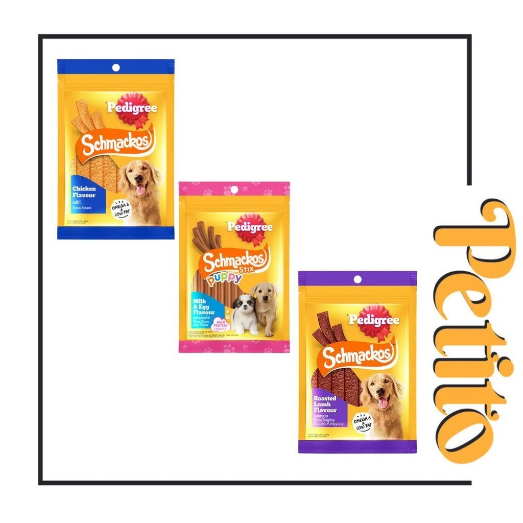 Pedigree Schmackos 70g/ ขนมสุนัข 70g / ลูกสุนัข/แกะ/ไก่