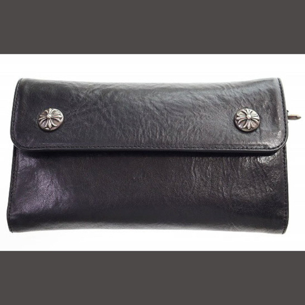 Chrome HEARTS WAVE WALLET BLACK ส่งตรงจากญี่ปุ่น มือสอง
