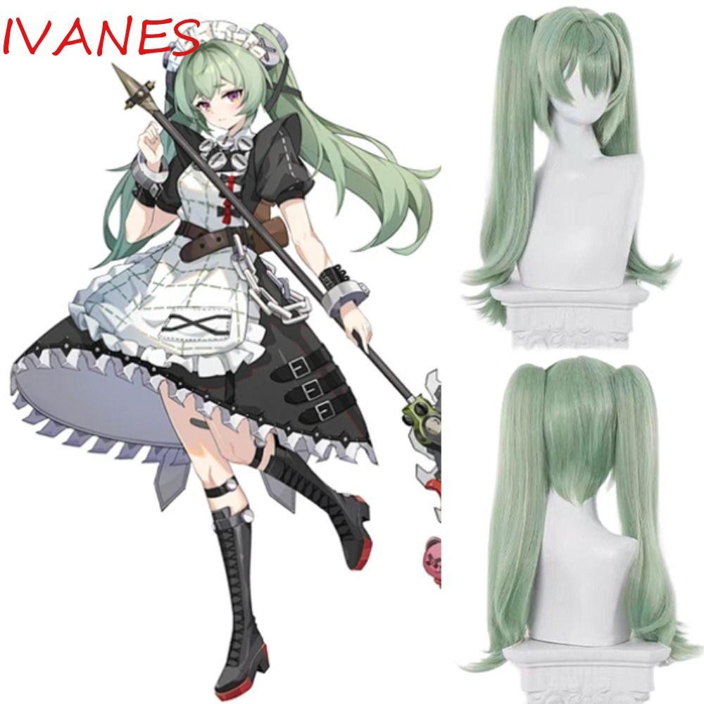 Ivanes Corin Wickes คอสเพลย์วิกผม, 60 ซม.สีเขียวมัทฉะเกม Zenless Zone Zero, Masquerade สังเคราะห์ผม