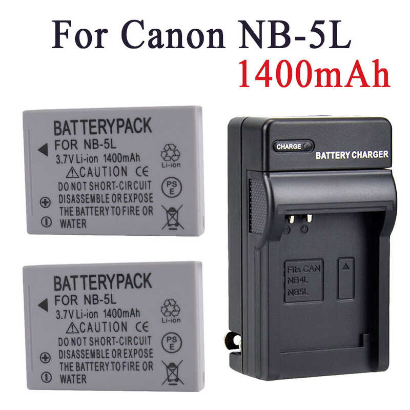 1.2Ah e NB-5L NB 5L NB5L Battery + LCD USB Charger For Canon S110 SX200 SX210 SX220 SX230 IS HS I