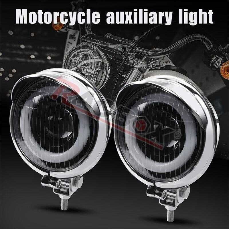 รถจักรยานยนต์ 763 Angel Eye LED ไฟเสริม Hi-Lo สปอตไลท์สำหรับ