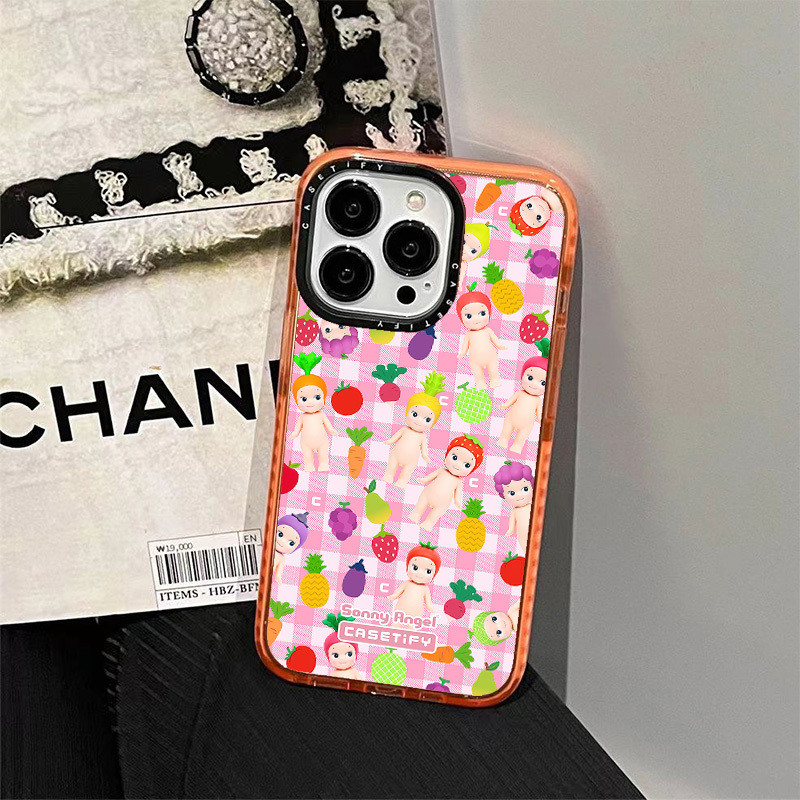 Sonny Angel ผลไม้ครอบครัวสําหรับ IPhone 11 14 15 PRO MAX 13 PRO MAX 12 12 PRO ซิลิโคนนุ่มกันชนใส 14 PLUS 15 PLUS ปลอกกันกระแทก