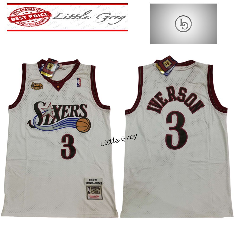 เสื้อบาสเก็ตบอล Sixers 3 Allen Iverson Old School