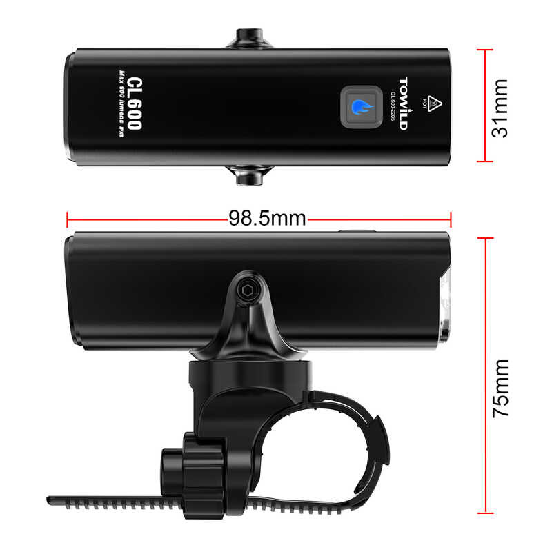 TOWILD 1F3 Cl600 600Lm ไฟหน้าจักรยานไฟหน้า USB แบบชาร์จไฟ LED 186