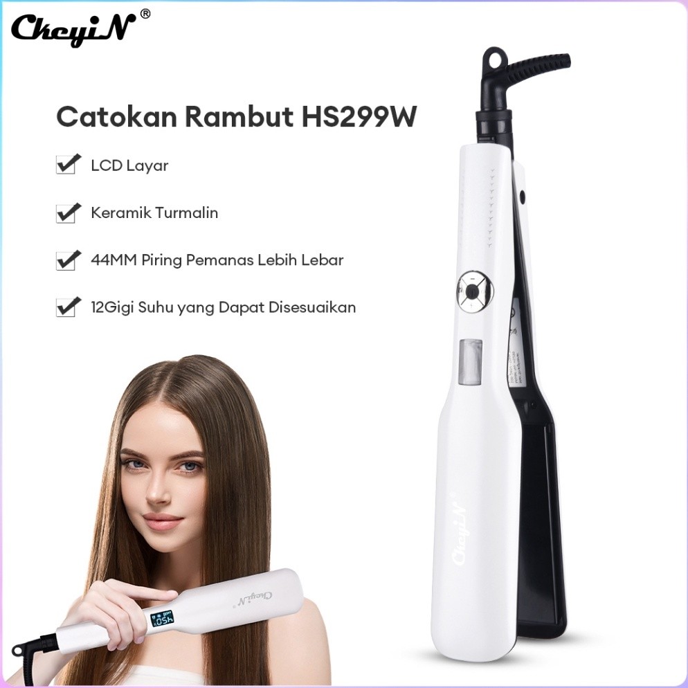 Layar รหัส O85I CkeyiN เครื่องหนีบผม 2 in 1 เครื่องหนีบผมเซรามิค 44MM LED Screen Vise Curly Hair Cu