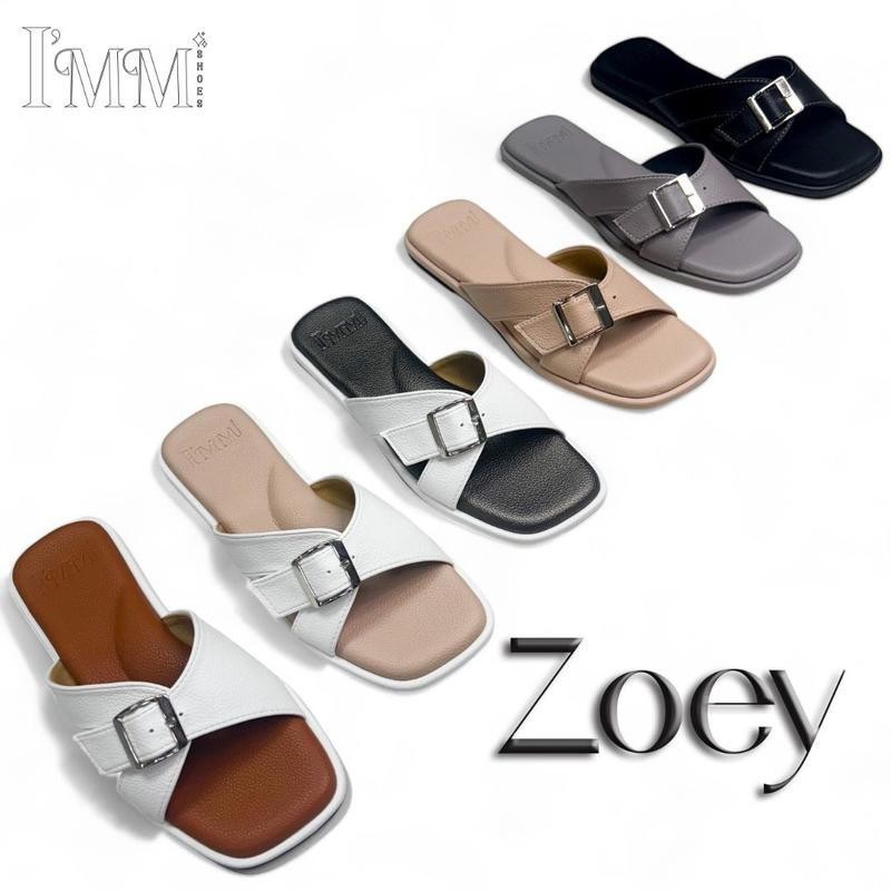 I’Mm Shoes รุ่น Zoey 017 รองเท้าแตะแฟชั่น หน้าเข็มขัด สายปรับได้ 3 ระดับ