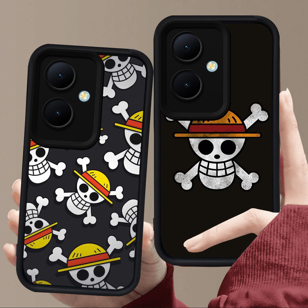 E1 One Piece โลโก้สําหรับซิลิโคนสีดํา OPPO Reno 13F 11F 8T 11 10 Pro 5G