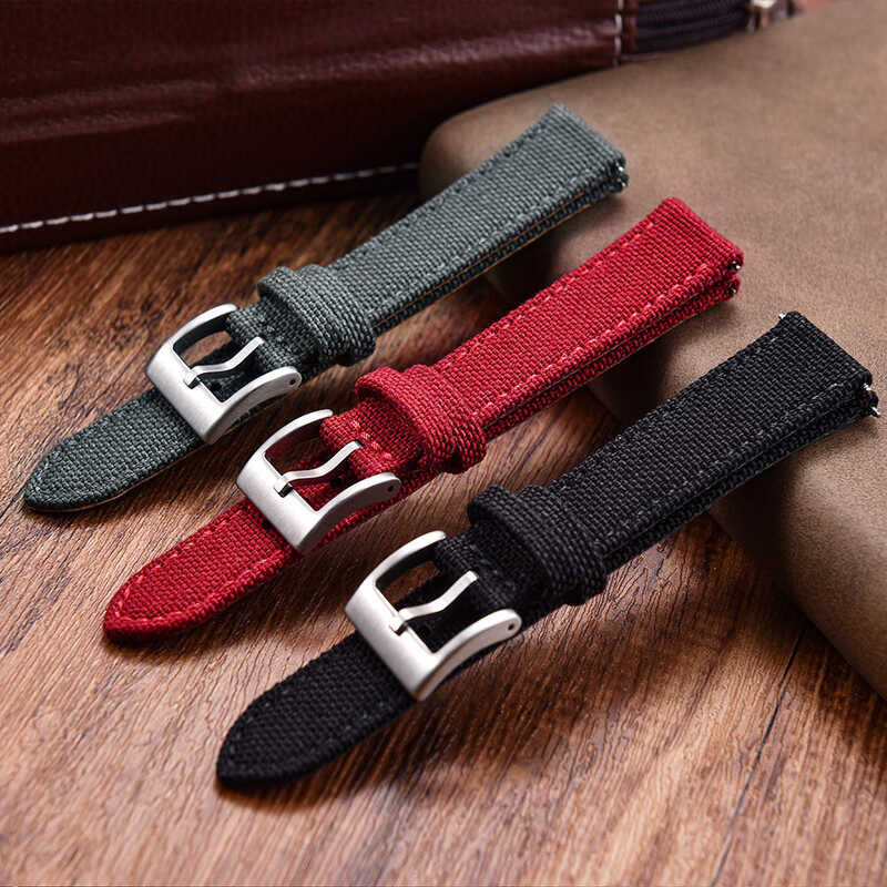 Cordura Nylon Watch Strap 18Mm 20Mm 22Mm Nylon Leather Watchbands Quick Release Strap Canvas Weave