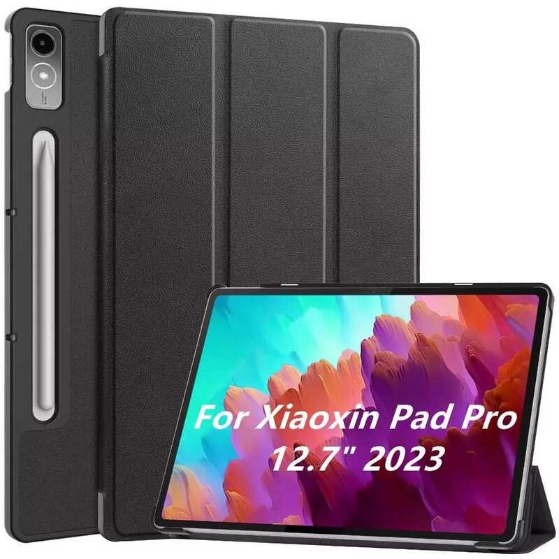 Xiaoxin สำหรับ Pad Pro 12.7 นิ้ว 2023 TB-370FU แท็บเล็ตสมาร์ทพร้อมขาตั้งพับสามตอน สำหรับเคส Lenovo T