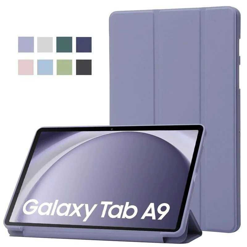 8.7" ซัมซุง แท็บเล็ตพับสาม PU หนังนุ่มพร้อมขาตั้งสำหรับ Galaxy Tab A9 8.7 นิ้ว SM X110 X115 เคส Fund