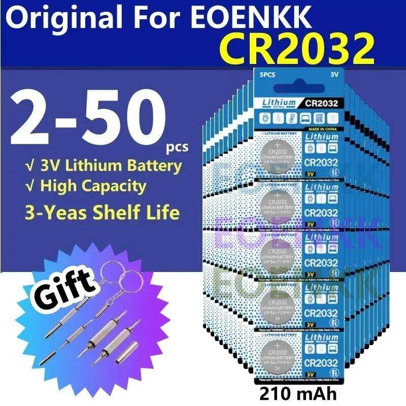 2-50 ชิ้น แบตเตอรี่ลิเธียม CR2032 3V ใหม่ แบตเตอรี่ปุ่ม CR 2032 BR2032 LM2032 5004LC แบตเตอรี่นาฬิกา