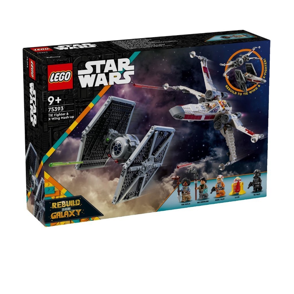 LEGO 75393 Star Wars TIE Fighter & X-Wing Mash-up Building ชุดของเล่น (1063 ชิ้น)