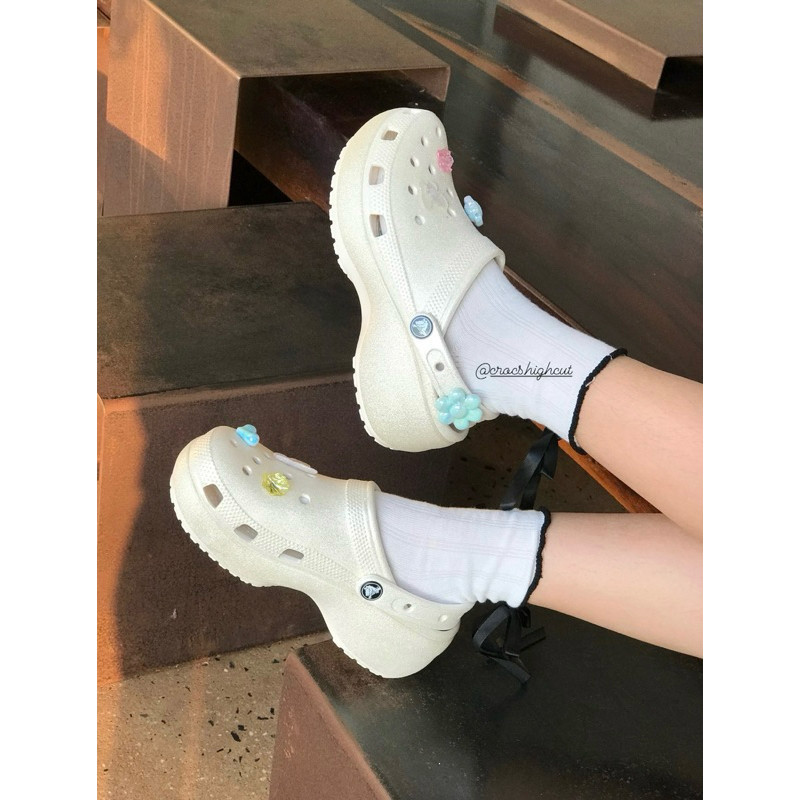 Crocs [ของแท้] platform classic platform Glitter