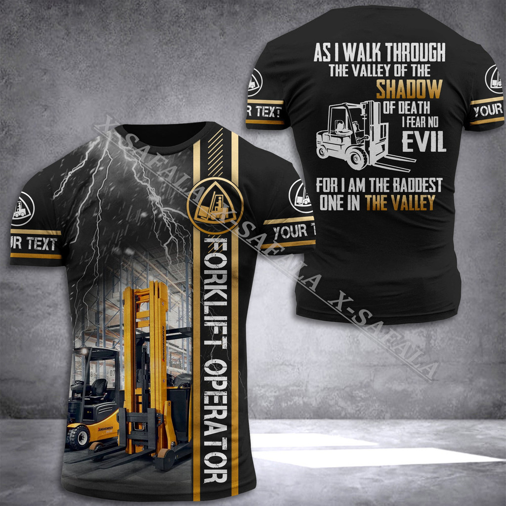 รถยก IRONWORKER LINEMAN HUNTER Job Worker ชุด 3D พิมพ์ผู้ชายs เสื้อเสื้อยืด Top Tee แขนสั้นสบายๆ Bre