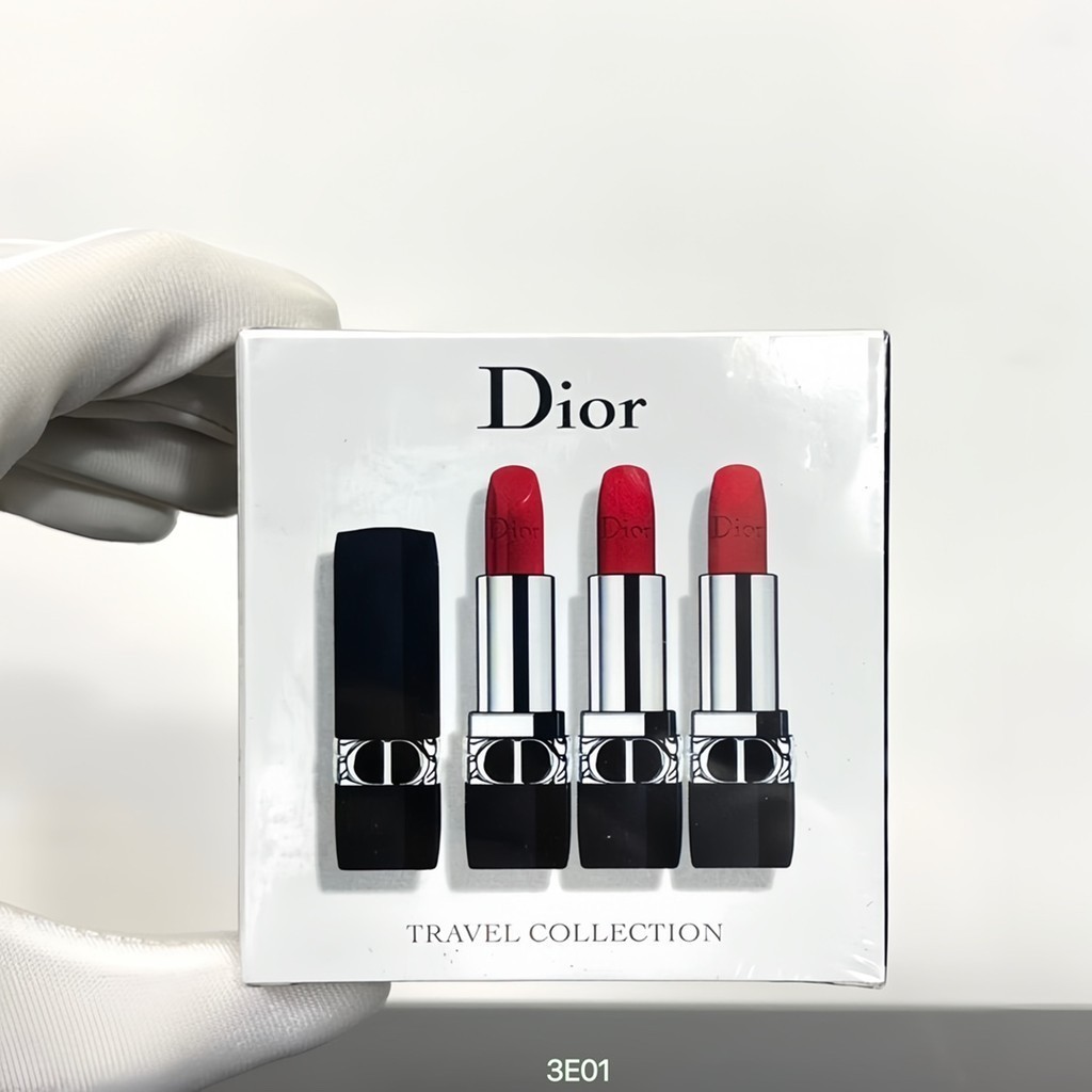 Dior Blue Gold Lipstick 999 ชุดสามชิ้น