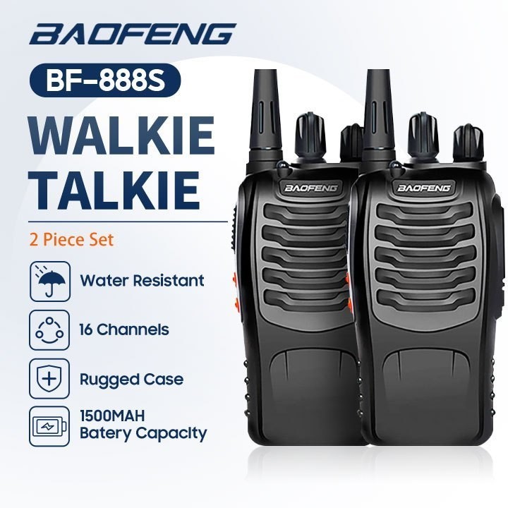 10 กม BF 888s 5 วัตต์ กลางแจ้ง/โรงแรม/โรงเรียน/สถานที่ก่อสร้าง/อาคารสูง 16 ช่อง เครื่องส่งรับวิทยุ