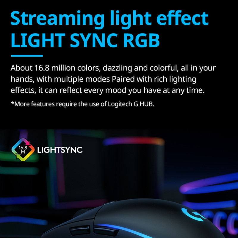 RGB เมาส์สำหรับเล่นเกมส์ออพติคอลแบบมีสายของแท้เอฟเฟ