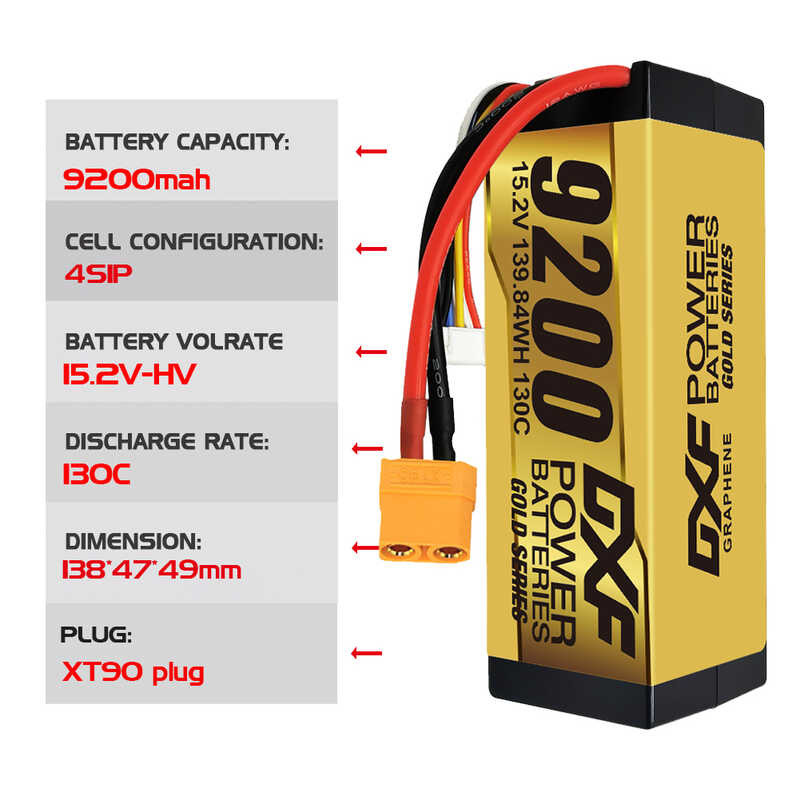 DXF 44F Lipo 4S 6S 14.8V 15.2V 22.2V แบตเตอรี่ 5200Mah 6200Mah 6500Mah 7000Mah 8000Ma