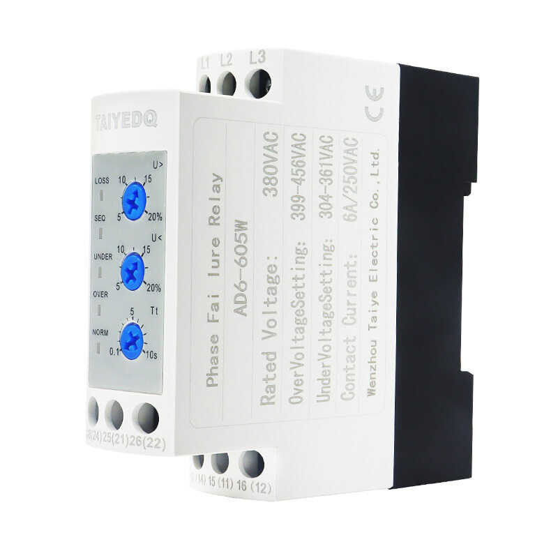 ❤ Ad6-605W ราง Din แรงดันไฟฟ้าเกิน380v รีเลย์ป้องกันแรงดั