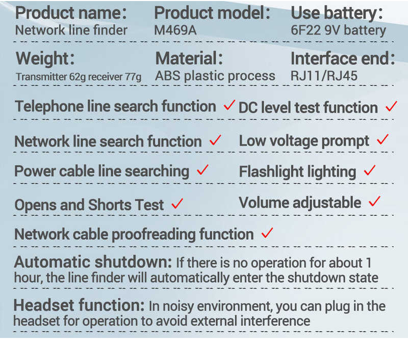 ANENG 🍀 เครื่องทดสอบสาย LAN Rj11 Rj45 M469a,เครื่องทดสอบสายเค