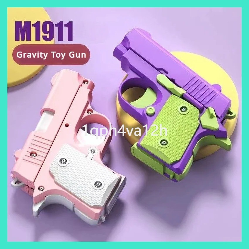 สไตล์ใหม่  3D Printed Mini M1911 Model Toy Gun Decompression Gravity Carrot Gun Adult Fidget Toys K