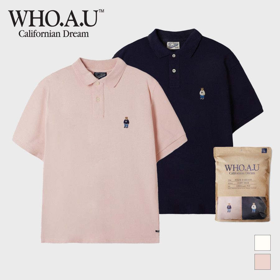 ♞,♘,♙[WHO.AU] เสื้อยืดคอปก Steve PQ [2PACK] | WHHAF2451U LTG