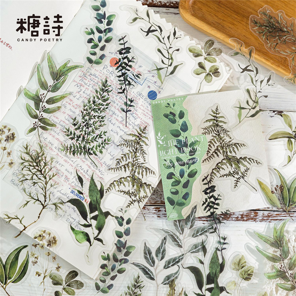 30 ชิ้น Kawaii เครื่องเขียนสติกเกอร์พืช light book Junk Journal Planner สติกเกอร์ตกแต่ง Scrapbooking