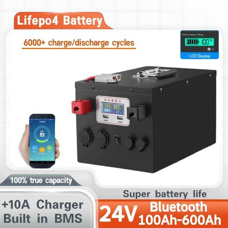 แบตเตอรี่ Lifepo4 KF 24V 100Ah 150Ah 200Ah 300Ah 400Ah 500Ah 600Ah แบบชาร์จได้สำหรับระบบพลังงานแสงอา
