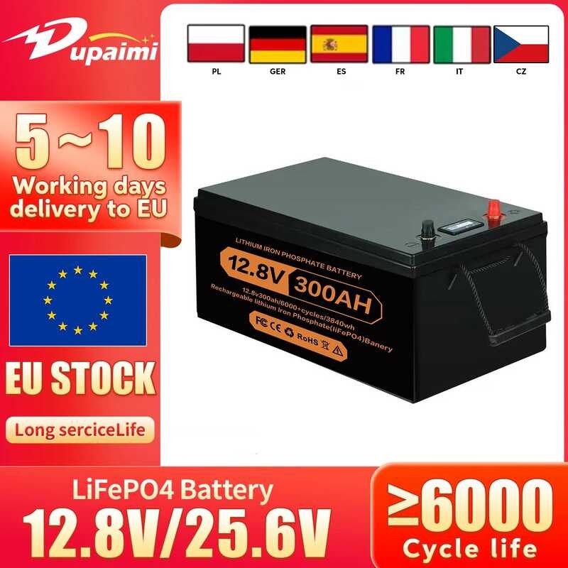 แบตเตอรี่ LiFePO4 24V 12V 100Ah 200Ah 280Ah 300Ah ใหม่เกรด A พร้อม BMS ในตัวสำหรับรถบ้าน เรือ พลังงา