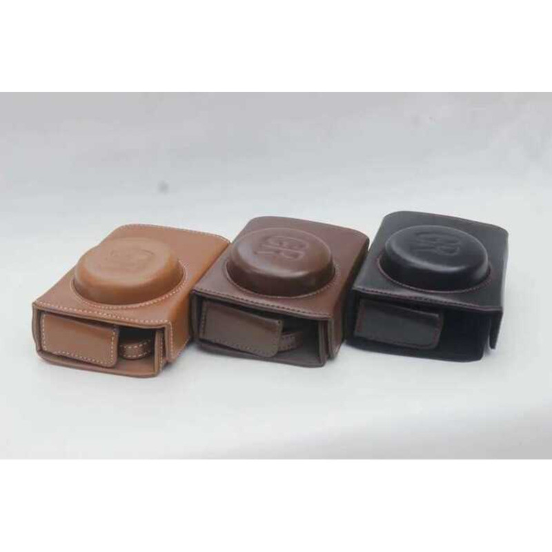 กระเป๋ากล้องหนัง Pu ป้องกันครึ่งสําหรับ Ricoh GR3 GR-III GRIII พร้อมสายคล้อง postma