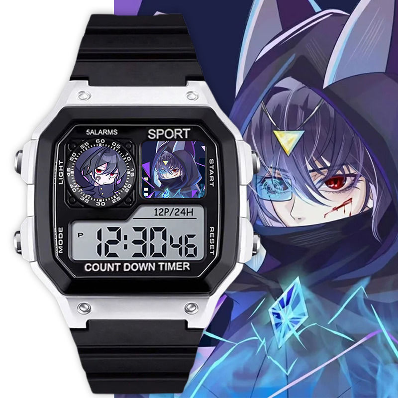 ระวัง Superman Happy Superman Garo Sports นาฬิกาอิเล็กทรอนิกส์ไฟกลางคืนเงียบนาฬิกาปลุกวันที่โครโนกรา