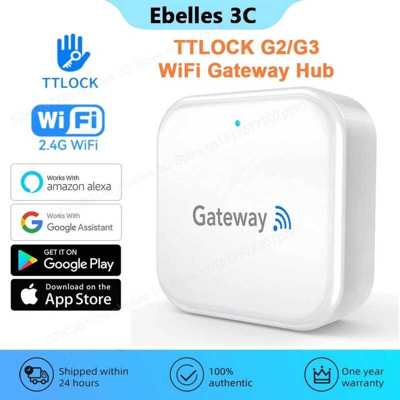 TTLOCK APP G2/G3 WiFi Gateway Hub ประตูล็อคปลดล็อคบลูทูธไปยังตัวแปลง Wi-Fi สมาร์ทสะพาน Vo สําหรับ Al