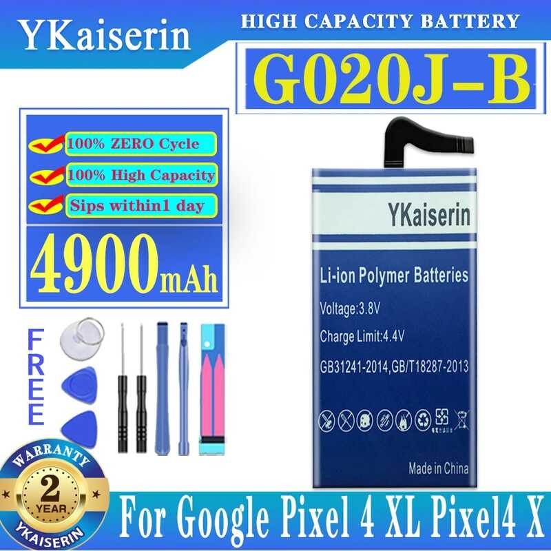 YKaiserin เปลี่ยนแบตเตอรี่ 4900mAh G020J-B สำหรับ Google พิกเซล 4 XL  Pixel4 X