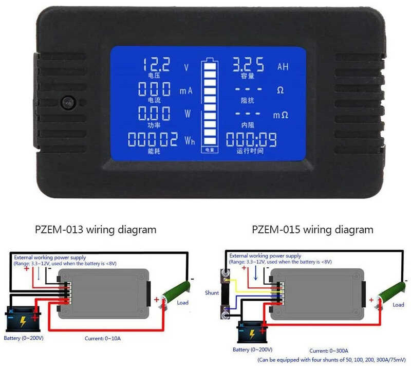 ❤ Pzem-015 100A 300A เครื่องทดสอบแบตเตอรี่โวลต์มิเตอร์แอม