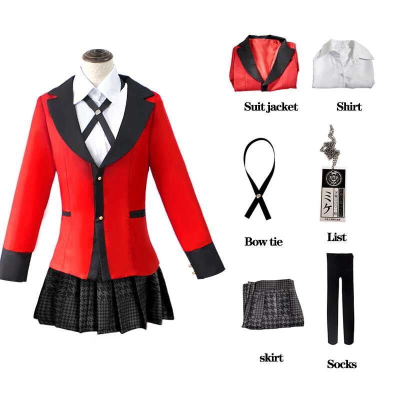 Kakegurui Anime Yumeko Jabami Cosplay Costumes Cartoon JK Japanese School Girls Uniform Full Set Pa