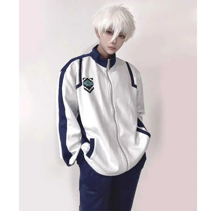 Blue Anime Lock Jersey Training Suit Isagi Yoichi Bachira Meguru Cosplay Sportswear Set White Long
