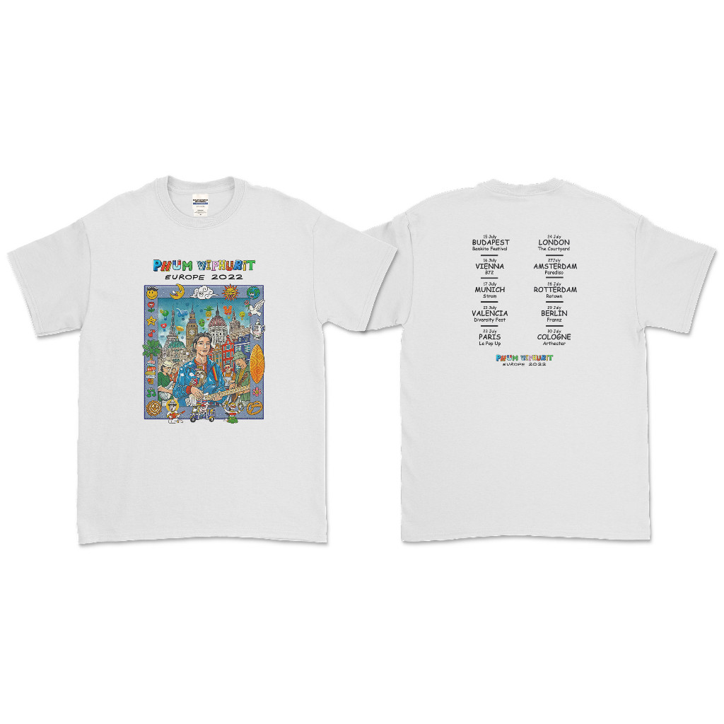 เสื้อยืด ลาย Phum VIPHURIT - EURO TOUR 2022 (หน้า หลัง)