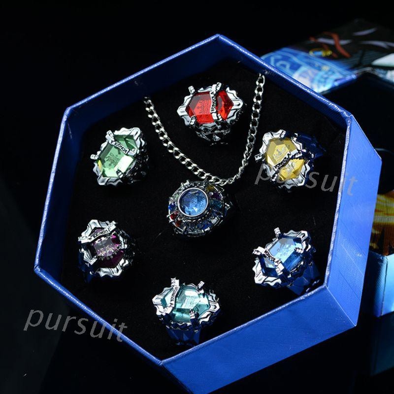 7Pcs/Set Katekyo Hitman Reborn Vongola Alloy Rings Anime Cosplay Fashion Jewelry