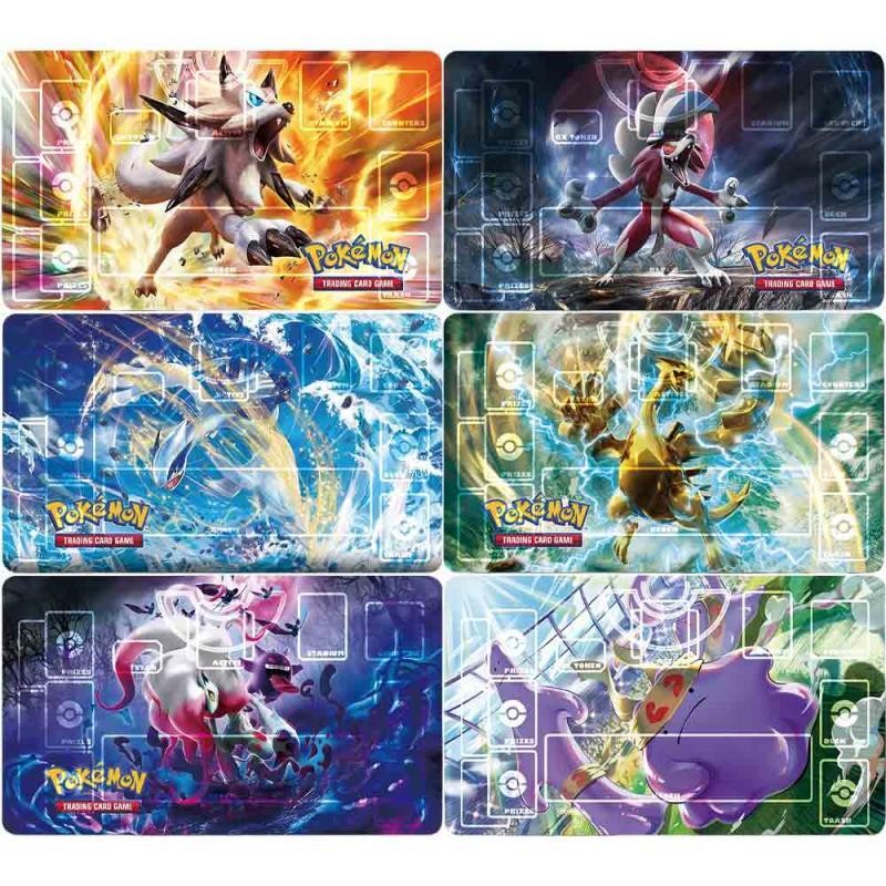 แผ่นรองการ์ด Lugia Lycanroc Greedent Zoroark เกมเฉพาะผู้เล่นเดี่ยว Battle ตัวละครอนิเมะ แผ่นรองการ์ด