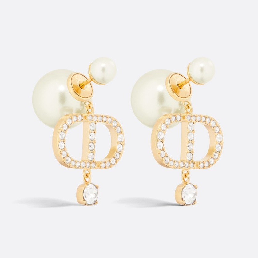 New คอลใหม่ล่าสุด Dior Tribales Earrings ต่างหูดิออร์ CD ห้อยจี้คริสตัล