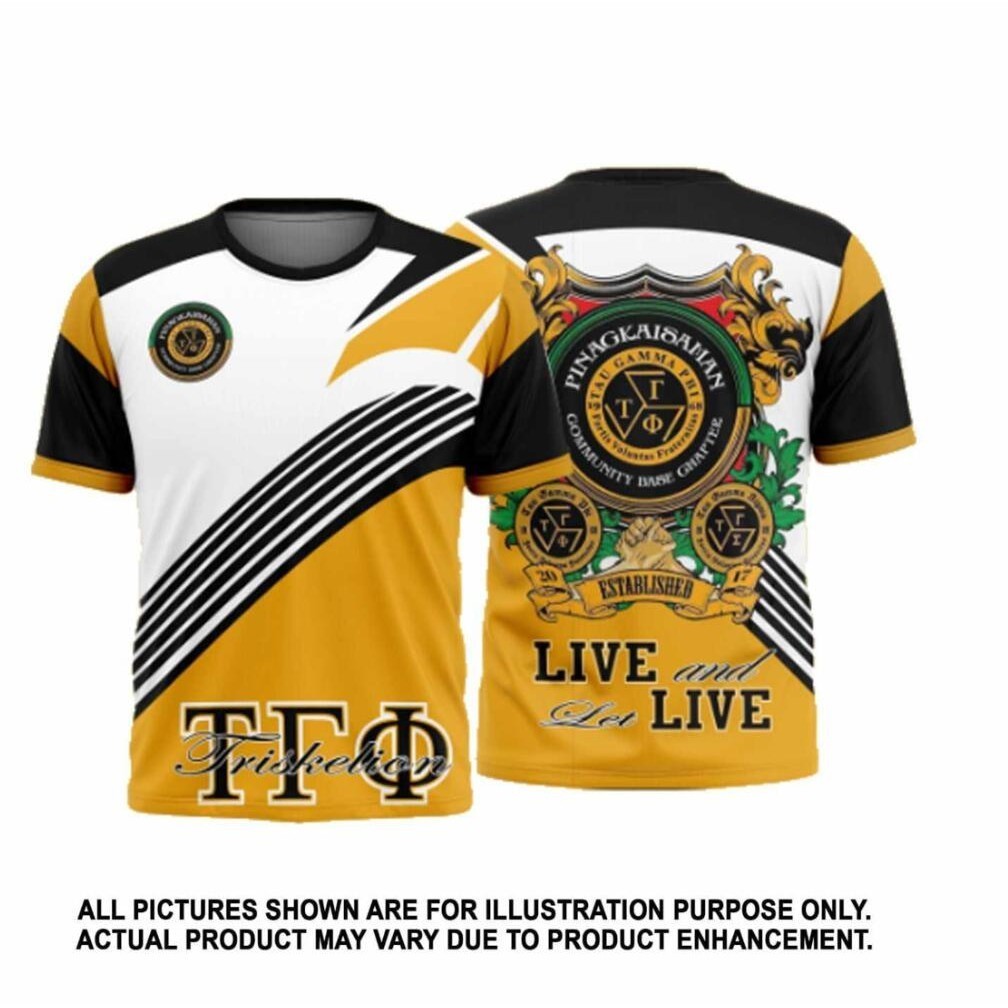 Tau Gamma Phi Three Degrees of Freedom Fraternity Shirt 56th Anniversary Fully Sublimated 3D พิมพ์ฤด