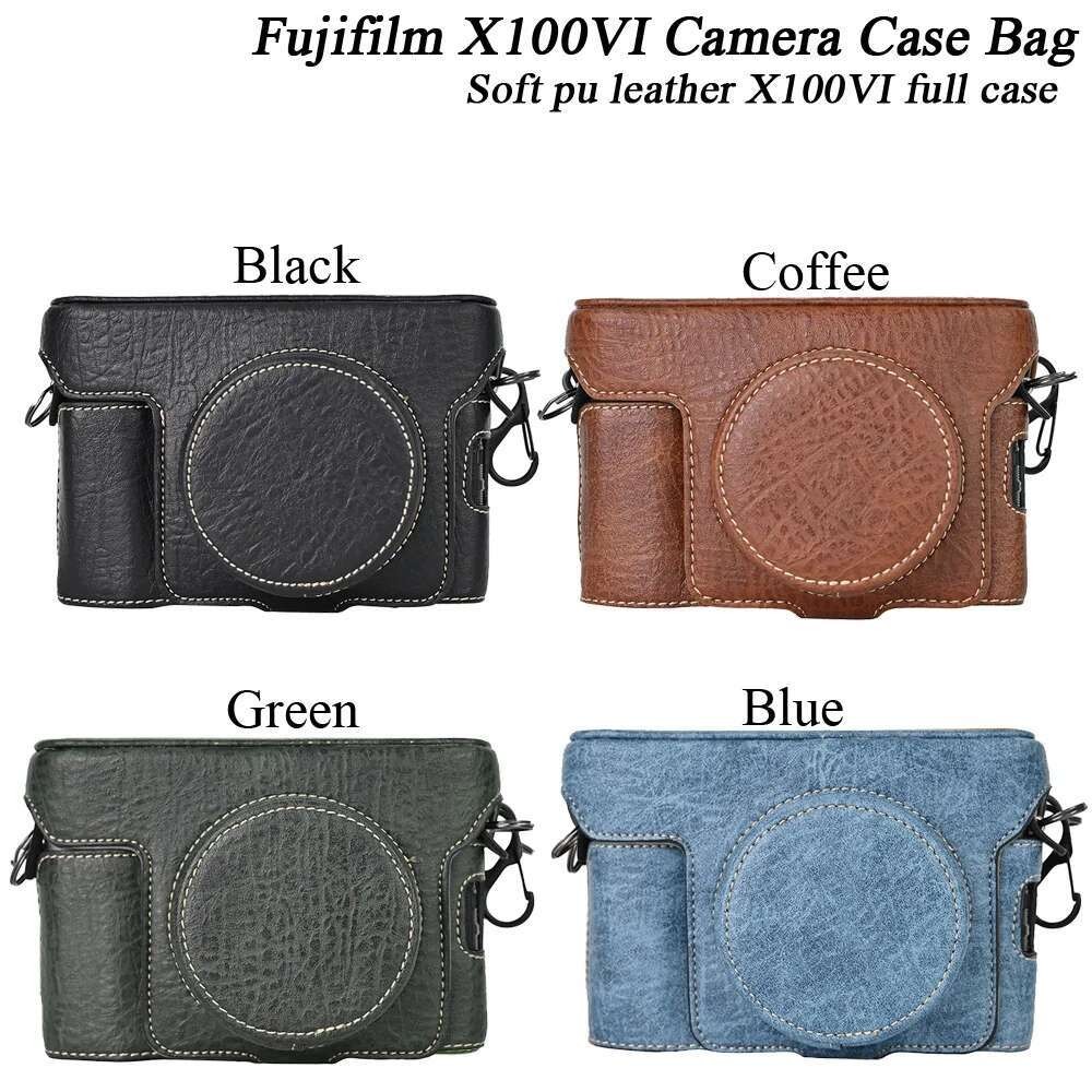 หรูหรา Pu หนัง X100VI กระเป๋ากล้องสําหรับ Fujifilm X100VI กระเป๋ากล้องพร้อมสายคล้อง Mini Case