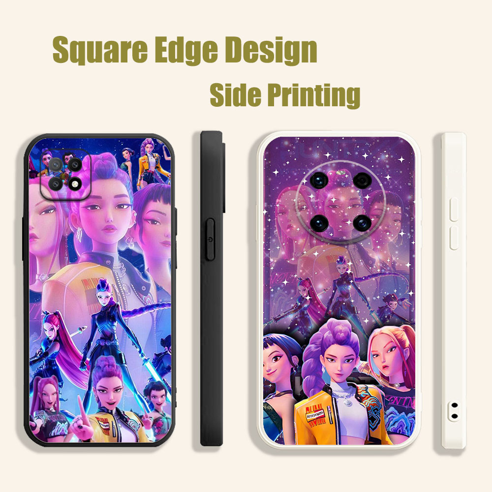 ปลอกสําหรับ OPPO Reno6 Reno 7 7z 5K A16E A16K A94 kpop นักล่าปีศาจสีชมพูความงาม FXP09 เคสโทรศัพท์ขอบ