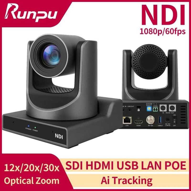 AI ระบบติดตาม Runpu NDI|กล้องประชุม HX 12/20/30x ซูม Ptz พร้อมเอาต์พุต SDI HDMI USB สำหรับการถ่ายทอด