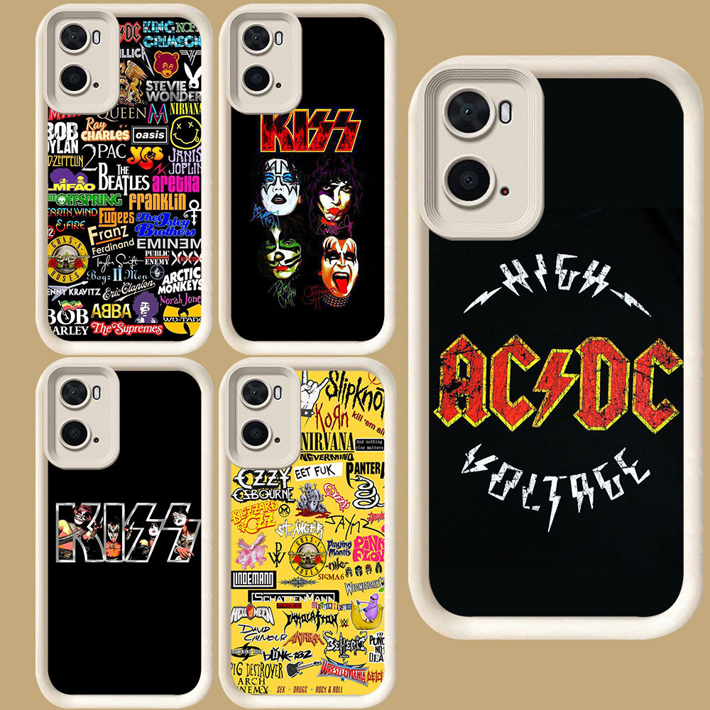 R25 Rock Band Casing สําหรับ OPPO A57s A36 A77 A77s A96 A57e A57 A76 สีขาว