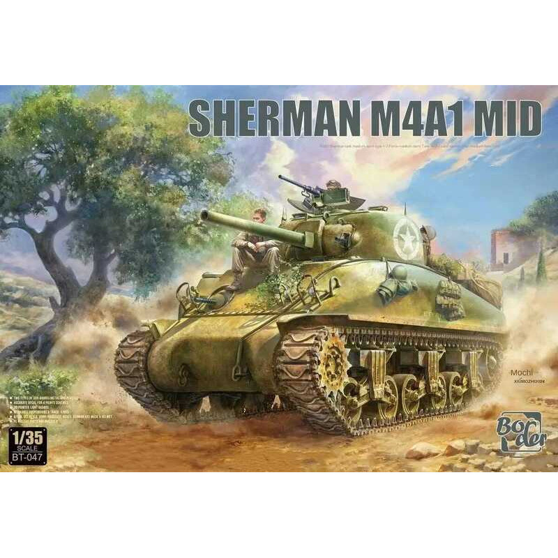Border Bt-047 1/35 Scale Sherman M4a1 Mid Tank Model Kit