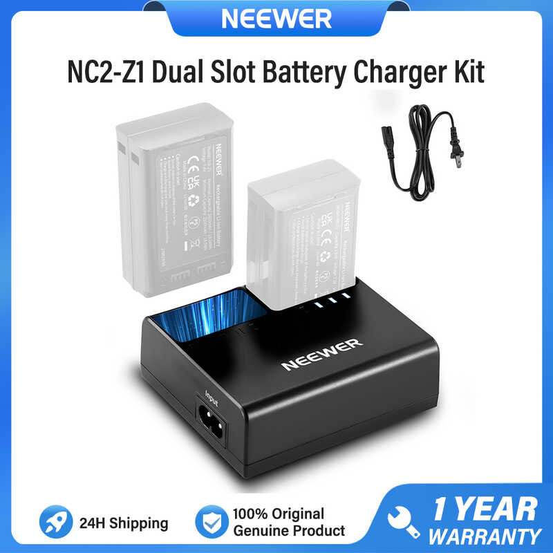 ❤ Nc2-Z1 ชุดชาร์จแบตเตอรี่ช่องคู่สำหรับ NEEWER Z2 Z1 Z760 Z880แฟลชแฟลช TTL