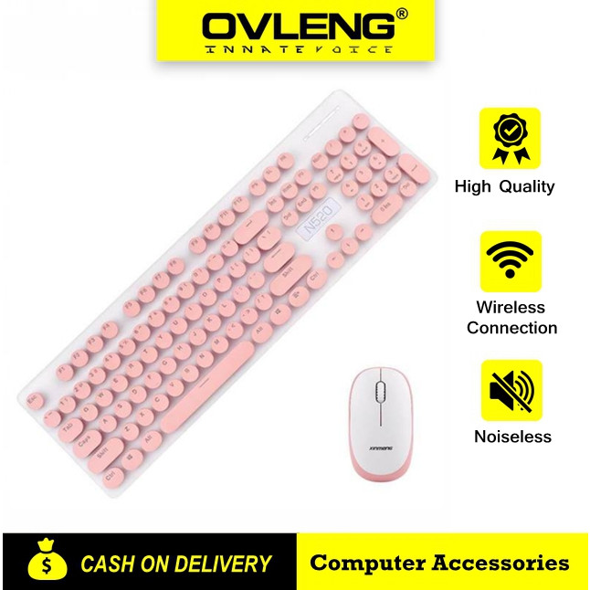 Ovleng Xinmeng N520 คีย์บอร์ดไร้สายและชุดเมาส์ไร้สาย