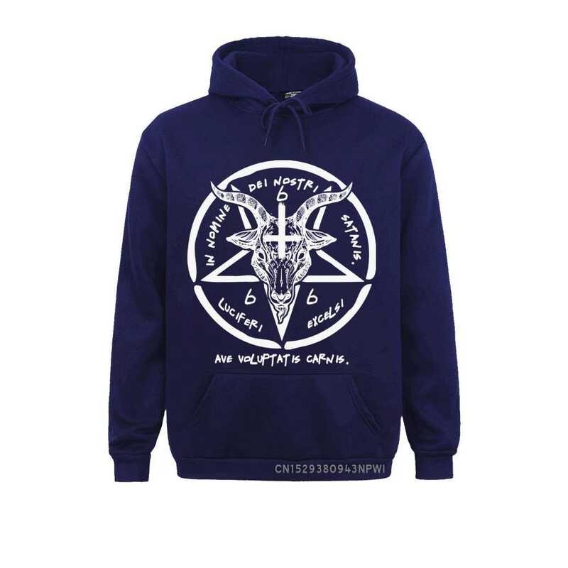 666 3B2 Baphomet บุรุษ ปีศาจ Hoodie ซาตานโลโก้ Sweatshirt 90S แพะหัว